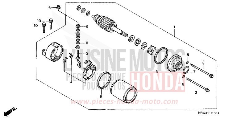 ANLASSER von CBR600F Special Edition WINNING RED (R258) von 2001